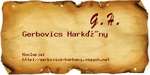 Gerbovics Harkány névjegykártya